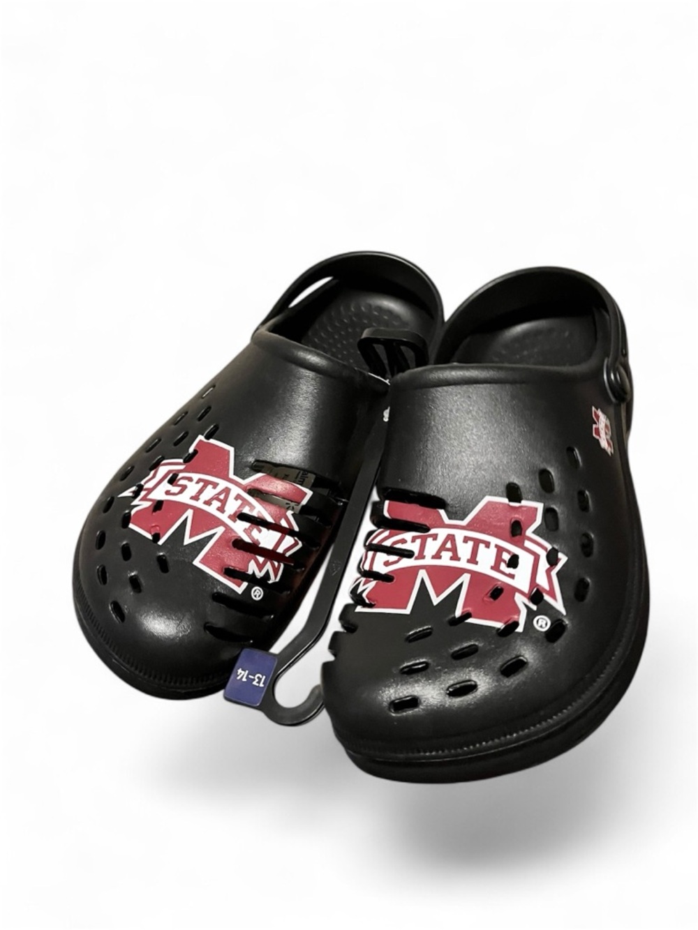 Men’s Black Slip-On Clogs with Mississippi State Logo, NWT, 13-14